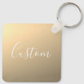 Elegant Modern Script Monogram of Word | gouden Sleutelhanger (Achterkant)