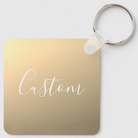 Elegant Modern Script Monogram of Word | gouden Sleutelhanger (Achterkant)