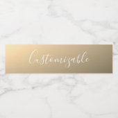 Elegant Modern Script Monogram of Word | gouden Waterfles Etiket (Enkel label)