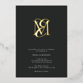 Elegant modern Script Monogram Weddenschap Folie Uitnodiging (Voorkant)