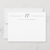 Elegant Modern Script Monogrammed Koppel Notitiekaartje (Voorkant)