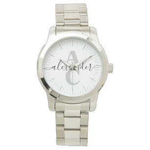 Elegant modern Script Name Custom Monogram Initiaa Horloge
