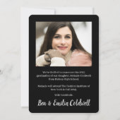 Elegant Modern Script Photo Afstuderen Aankondiging (Achterkant)