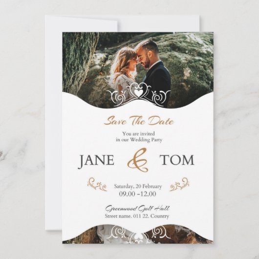 Elegant Modern Script Photo Classic Kaart (Voorkant)