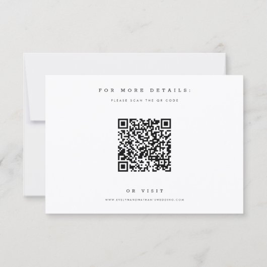 Elegant Modern Script Photo QR Code Wedding Kaart (Achterkant)