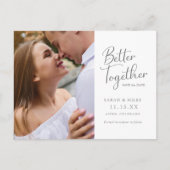 Elegant Modern Script Photo Wedding Aankondigingskaart (Voorkant)
