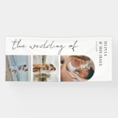 Elegant Modern Script Photo Wedding Spandoek (Horizontaal)