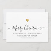 Elegant Modern Script Prettig Kerstfeest Gouden Ha Feestdagenkaart (Voorkant)