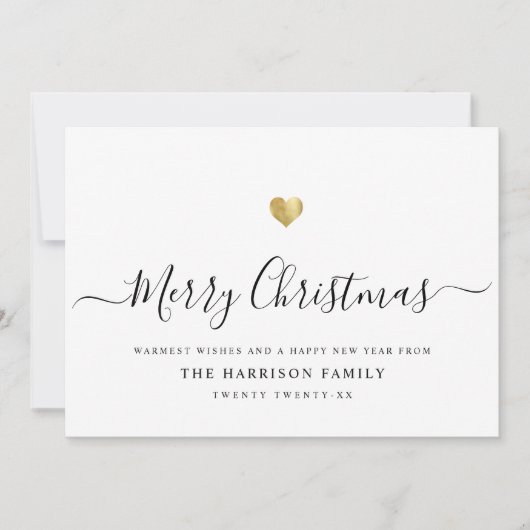 Elegant Modern Script Prettig Kerstfeest Gouden Ha Feestdagenkaart (Voorkant)