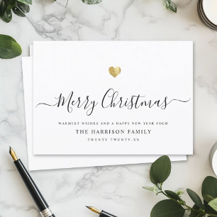 Elegant Modern Script Prettig Kerstfeest Gouden Ha Feestdagenkaart