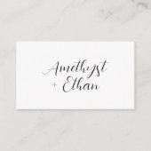 Elegant Modern Script QR Code Weddenschap Website Informatiekaartje (Voorkant)