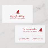 Elegant modern Script Red Bird Logo. Visitekaartje (Voorkant / Achterkant)