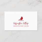 Elegant modern Script Red Bird Logo. Visitekaartje (Voorkant)