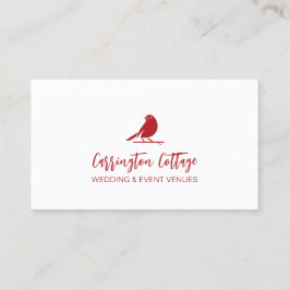 Elegant modern Script Red Bird Logo. Visitekaartje
