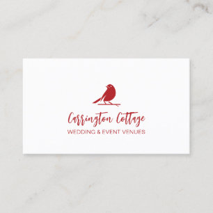 Elegant modern Script Red Bird Logo. Visitekaartje
