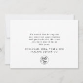 Elegant modern Script Red Folie Snowflake Corporat Feestdagenkaart (Achterkant)