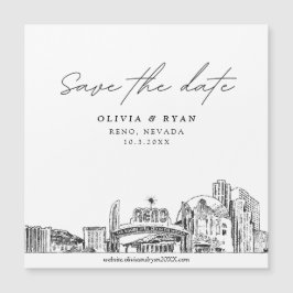 Elegant Modern Script Reno Save the Date Magnet