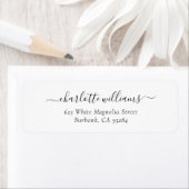Elegant modern script retouradreslabel etiket (Insitu)