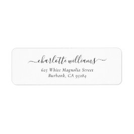 Elegant modern script retouradreslabel etiket