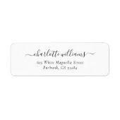 Elegant modern Script Return Address Label (Voorkant)
