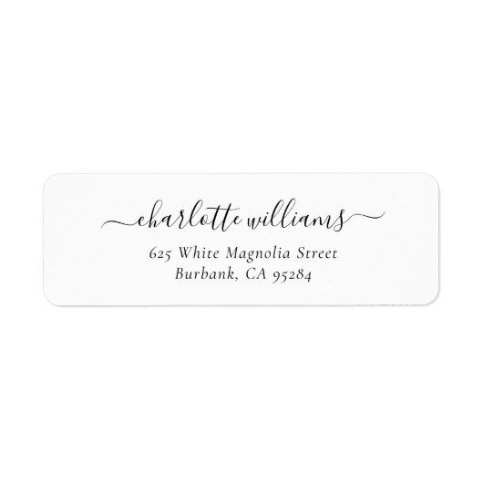 Elegant modern Script Return Address Label (Voorkant)