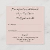 Elegant Modern Script Roos Gold Glitter Klant Aanbevelingskaartje (Achterkant)