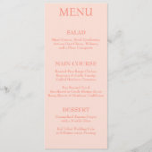 Elegant modern Script Roze Blush bruiloft Menu (Voorkant)