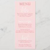 Elegant modern Script Roze Blush bruiloft Menu (Voorkant)