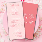 Elegant modern Script Roze Blush bruiloft Menu