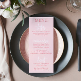Elegant modern Script Roze Blush bruiloft Menu