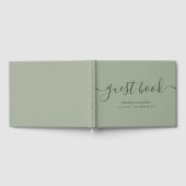 Elegant modern Script Sage Green Wedding Gastenboek (Volledig)