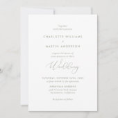 Elegant modern Script Sage Green Wedding Kaart (Voorkant)