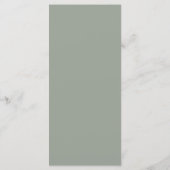 Elegant Modern Script Salie Groene Trouw Dinner Menu (Achterkant)