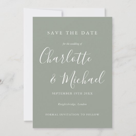 Elegant Modern Script Save The Date (Voorkant)