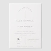 Elegant Modern Script Schattigee Typografie Trouwe Vellum Uitnodigingen (Voorkant)