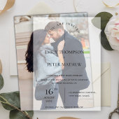 Elegant Modern Script Schattigee Typografie Trouwe Vellum Uitnodigingen