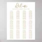 Elegant modern script Simple Wedding Seating Chart Poster (Voorkant)
