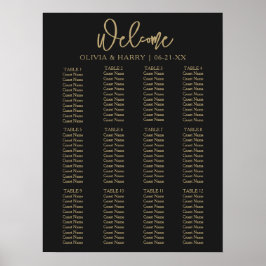 Elegant modern script Simple Wedding Seating Chart Poster
