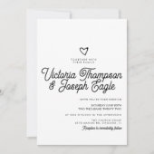 Elegant modern Script Swirly Black White Wedding Kaart (Voorkant)