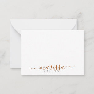 Elegant Modern Script Terracotta Monogram Naam Notitiekaartje