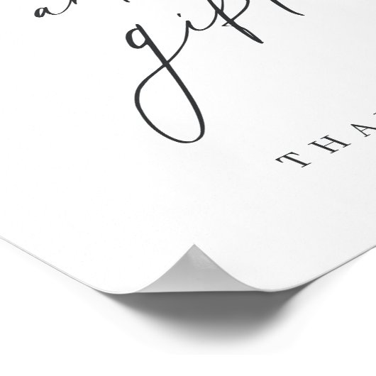 Elegant modern script trouwkaarten en cadeaubord poster (Hoek)