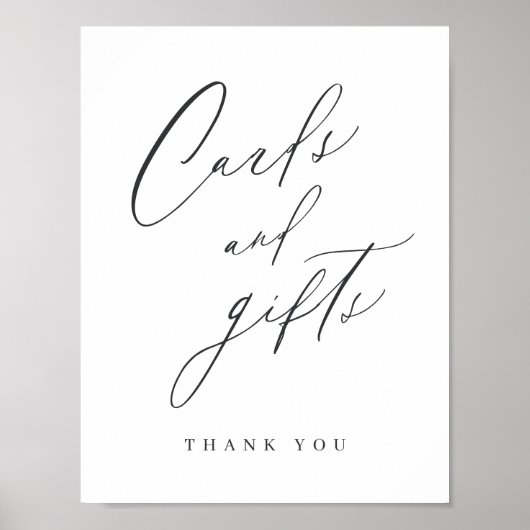 Elegant modern script trouwkaarten en cadeaubord poster (Voorkant)