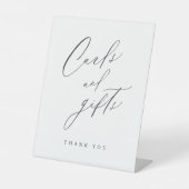 Elegant modern script trouwkaarten en cadeaubord reclamebord met voetstuk (Voorkant)