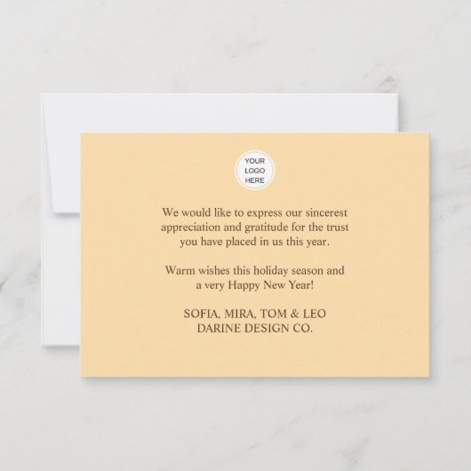 Elegant Modern Script Typografie Zakelijke vakanti Bedankkaart (Achterkant)