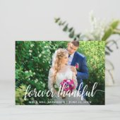 Elegant modern script voor nog maar liefdevol huwe bedankkaart (Staand voorkant)