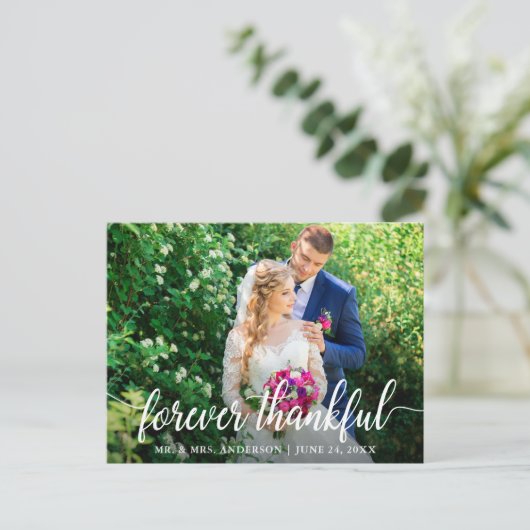 Elegant modern script voor nog maar liefdevol huwe briefkaart (Staand voorkant)