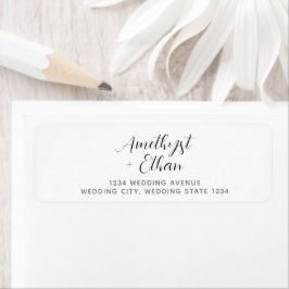Elegant modern Script Wedding Address Etiket