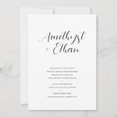 Elegant modern Script Wedding Kaart (Voorkant)