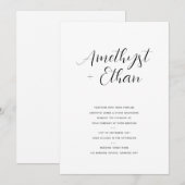Elegant modern Script Wedding Kaart (Voorkant / Achterkant)