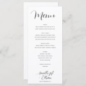 Elegant modern Script Wedding Menu (Voorkant / Achterkant)
